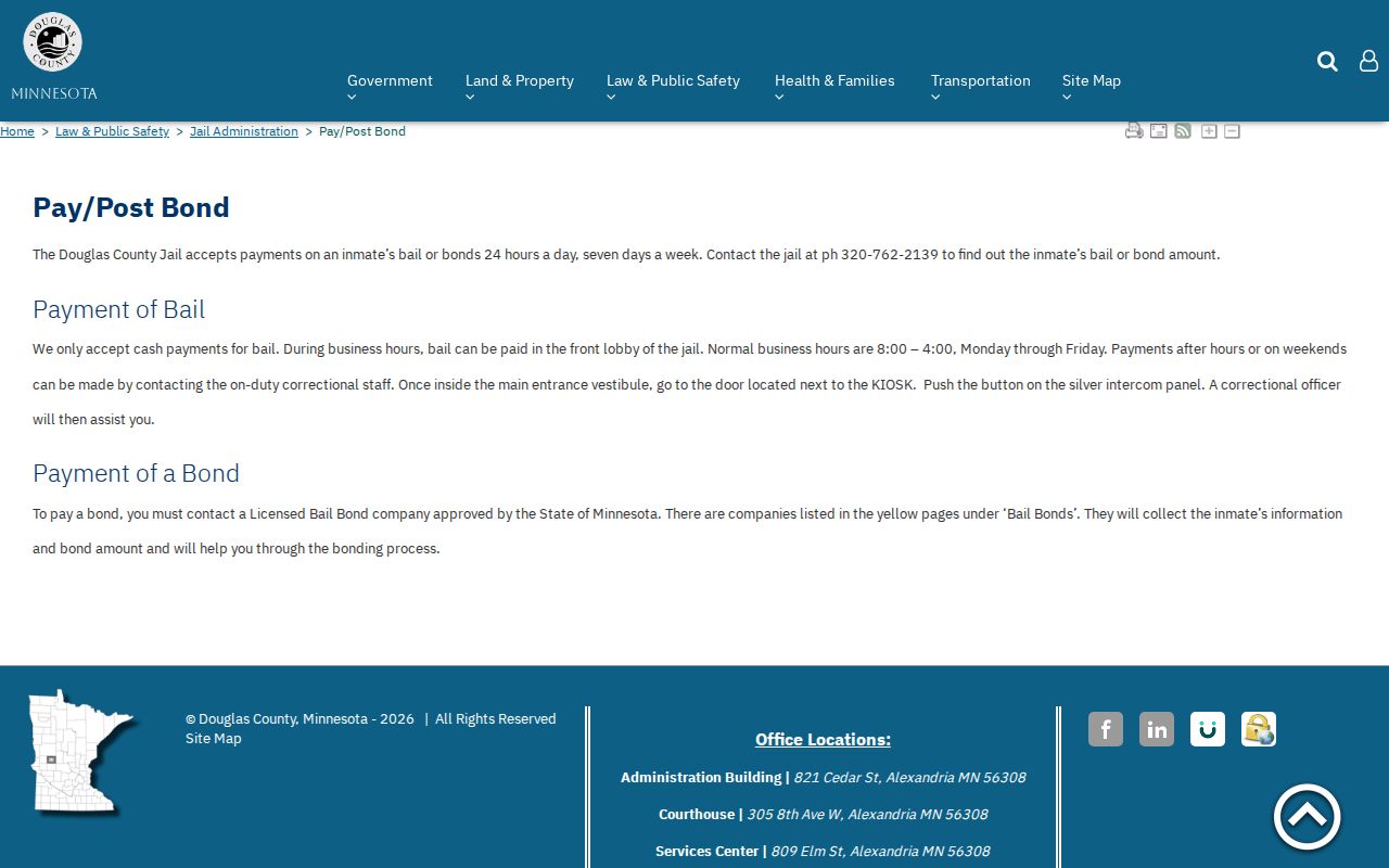 Douglas County jail release bail and bond instructions